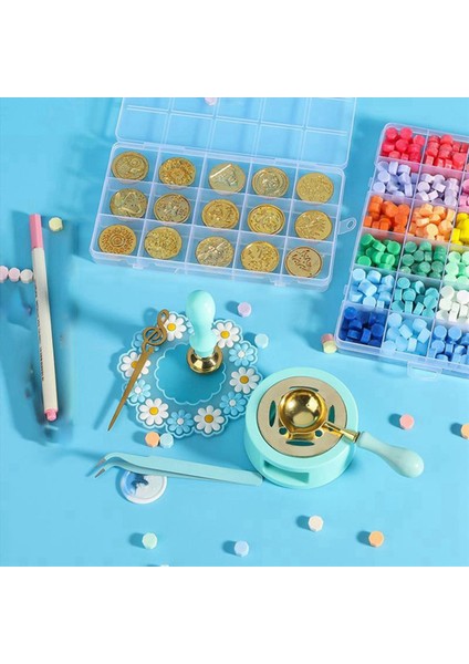Balmumu Mühür Damgası Kiti 34PCS Isıtıcı Boyama Kalemi Hediye ve Zanaat Için Düğün Davetiyeleri Için Mükemmel Dekorasyon Mavi (Yurt Dışından) indirimleri