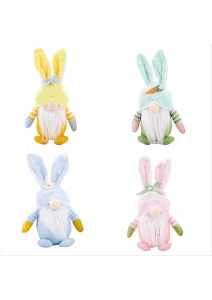 Paskalya Tavşanı Gnome Dekorasyonları Sevimli Tavşan El Yapımı Paskalya Gnome Peluş Dekor Bahar Paskalya Günü Ev Masa Dekoru (Yurt Dışından)