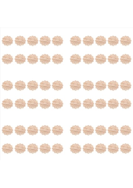 60PCS Boyasız Yuvarlak Çiçek Desen Ahşap Oyma Aplike Çerçeve Onlay Dolap Mobilya Dekorasyonu 6cm (Yurt Dışından)