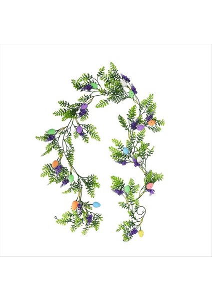 Paskalya Sundurma Işareti Tavşan Yumurta Dekorasyonu ile Mutlu Paskalya Teması Sundurma Işareti (2m) (Yurt Dışından)