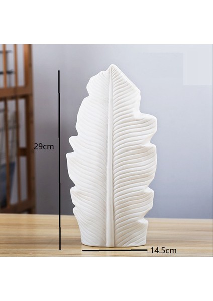 Tüy Seramik Vazo Yaprağı Şekil Saksı Saksı Balkon Ofis Süsleme Yatak Odası Oturma Odası Masaüstü Ev Dekorasyon Beyaz (Yurt Dışından) fırsatları