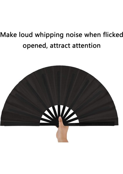 4 Adet Büyük Katlanır Fan Naylon Bez Katlanır Katlanır Çin Kung Fu Tai Chi Fan Dekorasyon Kat El Fan Siyah &amp Kırmızı (Yurt Dışından) indirimleri