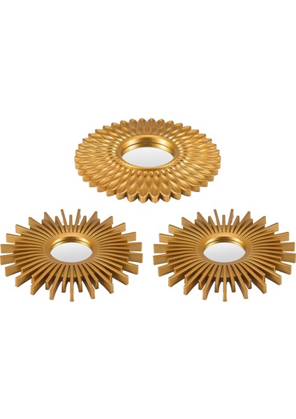 3 Duvar Paketi Için Altın Aynalar - Oda Dekoru ve Ev Dekoru Aynaları Için Duvar Dekoratif Aynalar Için Ev Dekoru Aynaları (Yurt Dışından) fiyatları