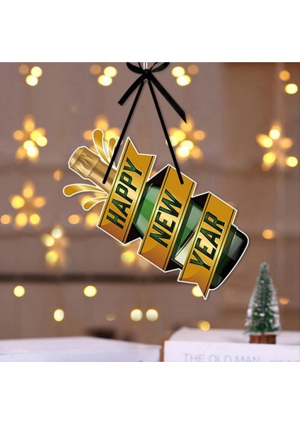 Mutlu Yıllar Işareti 4pcs Kapı Askı Yeni Yıl Kapısı Dekor Sign Yılbaşı Gecesi Çelenk Asma Işareti (Yurt Dışından) modelleri