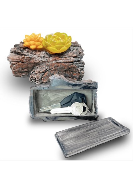 Dışarı Için Kaya Gizli Anahtar Kutusu - Açık Bahçe Veya Avlu Için Güvenli Reçine Yedek Anahtar Hider (Ağaç Kütük Stili) (Yurt Dışından) fiyatları