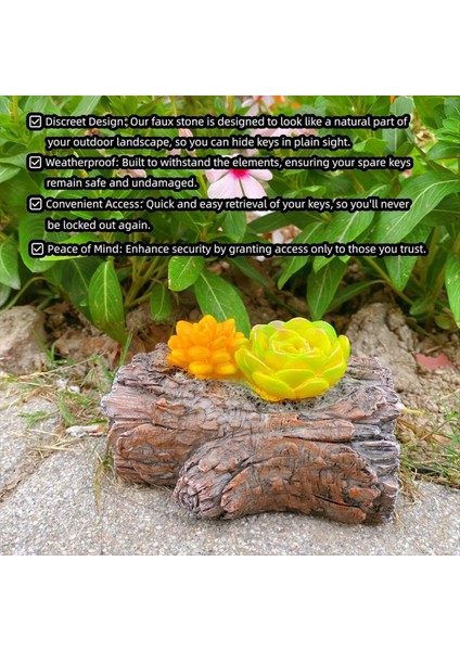Dışarı Için Kaya Gizli Anahtar Kutusu - Açık Bahçe Veya Avlu Için Güvenli Reçine Yedek Anahtar Hider (Ağaç Kütük Stili) (Yurt Dışından) fırsatları