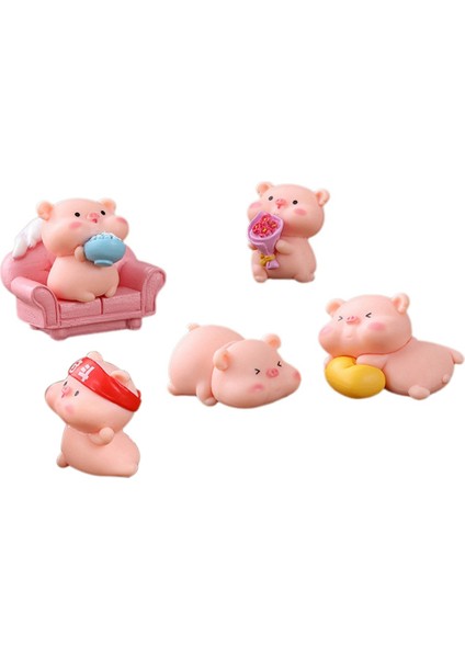 6 Adet Minyatür Domuz Figürinler Sevimli Pembe Domuz Aile Oyuncakları Figürler Peri Bahçe Dekorasyonu Için Diy El Sanatları Ev Süslemeleri (Yurt Dışından)
