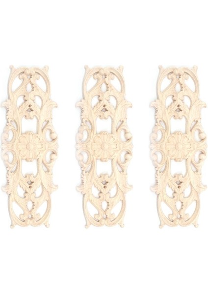 3x Kauçuk Ahşap Oyma Aplike Retro Mobilya El Sanatları Dekor Yeni (22 5 x 8cm) (Yurt Dışından)