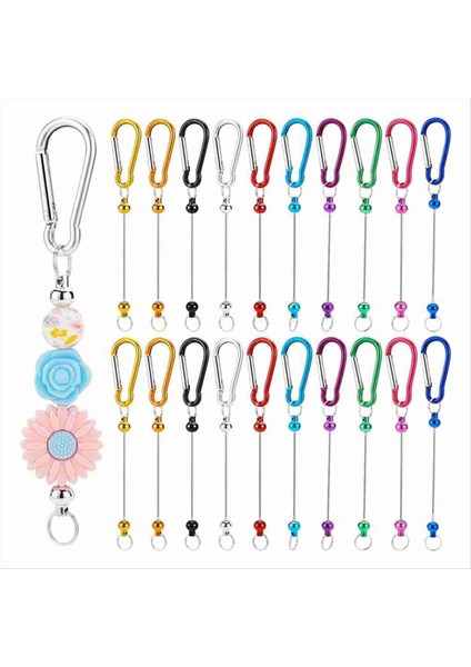 20PCS Beadable Anahtarlık Çubukları Renkli Boş Boncuk Anahtar Key Zincir Dökme Metal Boncuk Beadable Anahtar Çubukları El Sanatları Kolye Takı B (Yurt Dışından)