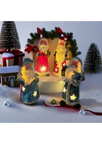 Yeni Küçük Gece Işığı Noel Baba Dekorasyon Reçine El Sanatları Yaratıcı Ev Masaüstü Dekorasyon Hediyesi E (Yurt Dışından) fiyatları