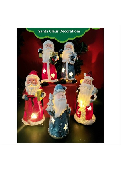 Yeni Küçük Gece Işığı Noel Baba Dekorasyon Reçine El Sanatları Yaratıcı Ev Masaüstü Dekorasyon Hediyesi E (Yurt Dışından) fırsatları