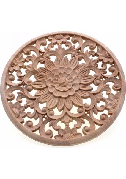 Ahşap Çıkartma Beslemesi Aplike Gerçek Ahşap Oyma 20X20X1CM ve Oyma Çiçek Oyma Yuvarlak Ahşap Aplikler 15X15X0 8cm (Yurt Dışından) fırsatları