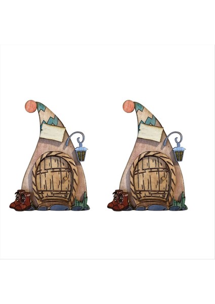 2pcs Mini Ev Dekorasyonları Ahşap Peri Kapı Peri Masalı Kapı Kapısı Dekorasyon Zanaat Süsleri Bir (Yurt Dışından)
