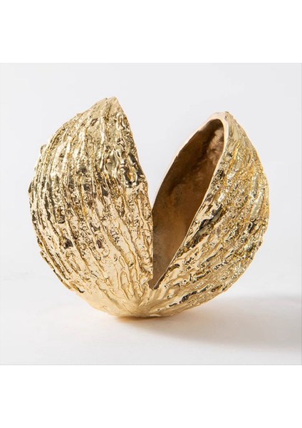 Altın Modern Fındık Kabuğu Sanat Süs Masası Dekorasyon Altın Kaplama Nut Kabuk Heykel Soyut El Sanatları Ev Dekorasyonu-A (Yurt Dışından) fiyatları