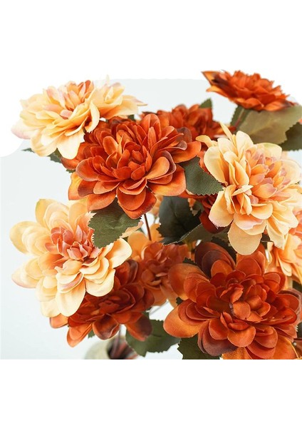 6pcs Yapay Sonbahar Çiçekleri 18 Baş Ipek Anneler Çiçekler Chrysanthemum Portakal Çiçekleri Ev Dekoru (Yurt Dışından) fiyatları