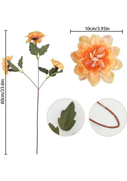 6pcs Yapay Sonbahar Çiçekleri 18 Baş Ipek Anneler Çiçekler Chrysanthemum Portakal Çiçekleri Ev Dekoru (Yurt Dışından) modelleri