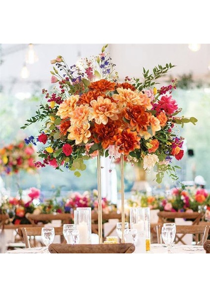 6pcs Yapay Sonbahar Çiçekleri 18 Baş Ipek Anneler Çiçekler Chrysanthemum Portakal Çiçekleri Ev Dekoru (Yurt Dışından) fırsatları