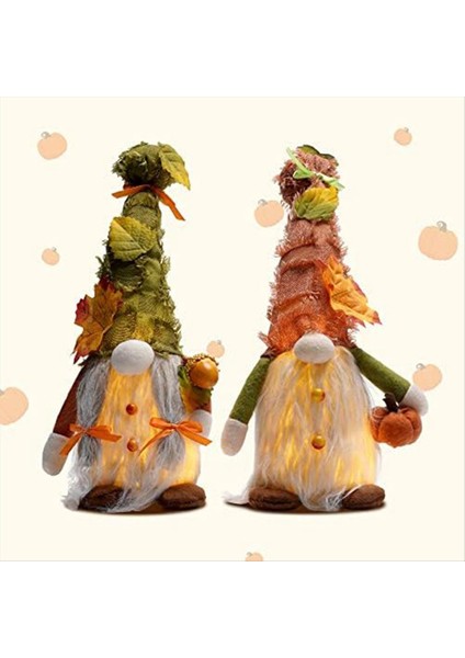 Sonbahar Şükran Günü Cüceler Peluş Dekorasyonlar - Işıklar ile 2 Pc Sonbahar Isveçli Tomte Doll Home Masa Süsleri Hediye (Yurt Dışından) fiyatları