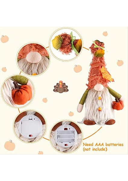 Sonbahar Şükran Günü Cüceler Peluş Dekorasyonlar - Işıklar ile 2 Pc Sonbahar Isveçli Tomte Doll Home Masa Süsleri Hediye (Yurt Dışından) indirimleri