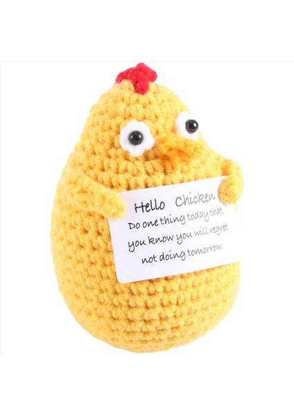 Komik Olumlu Hediyeler Mini Knited Bebek Pozitif Kartlı Yetişkin Çocuk Sevenler Için Sevimli Pozitif Hediyeler Doğum Günü Tavuk (Yurt Dışından)