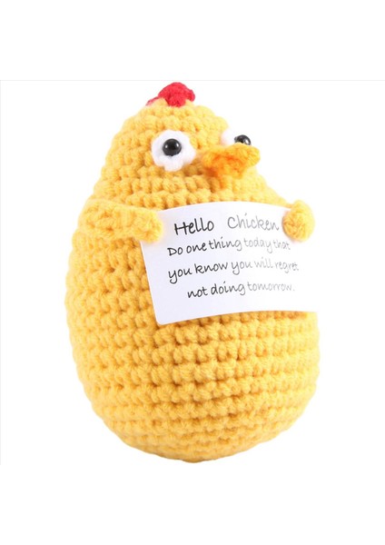 Komik Olumlu Hediyeler Mini Knited Bebek Pozitif Kartlı Yetişkin Çocuk Sevenler Için Sevimli Pozitif Hediyeler Doğum Günü Tavuk (Yurt Dışından) fırsatları