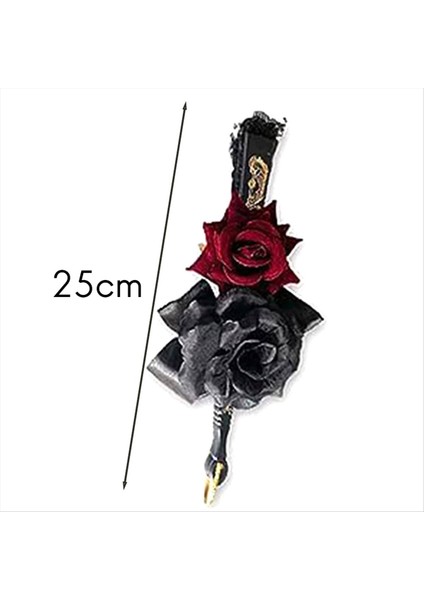 Cadılar Bayramı Siyah El Fan Dantel Gül El Taşıyıcı Vintage Retro Çiçek Katlanır Fan Kadın Prop Süslemeleri (Yurt Dışından) fırsatları