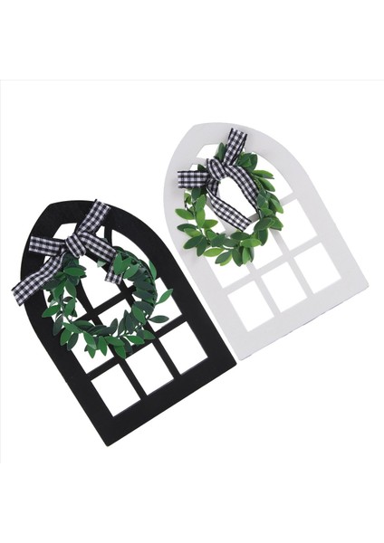 2pcs Ahşap Çiftlik Evi Pencere Katmanlı Tepsi Dekorasyon Ekose Rustik Çiftlik Evi Dekor Katedral Kemer Pencere Raf Fotoğraf Pervane (Yurt Dışından) fırsatları