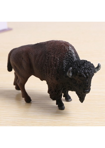 2x Çocuk Katı Simülasyon Yaban Hayatı Dünya Modeli Yabani Süt Inek Yak Oyuncak El Dekorasyon Bizon Heykelcik (Yurt Dışından) modelleri