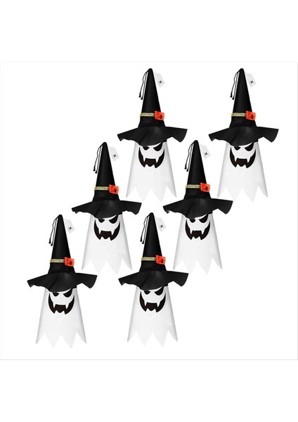 6pcs Cadılar Bayramı Dekorasyonları Açık Cadılar Bayramı Dekor Asılı Açık Ip Işıkları Parlayan Hayalet Cadı Şapka (Yurt Dışından)