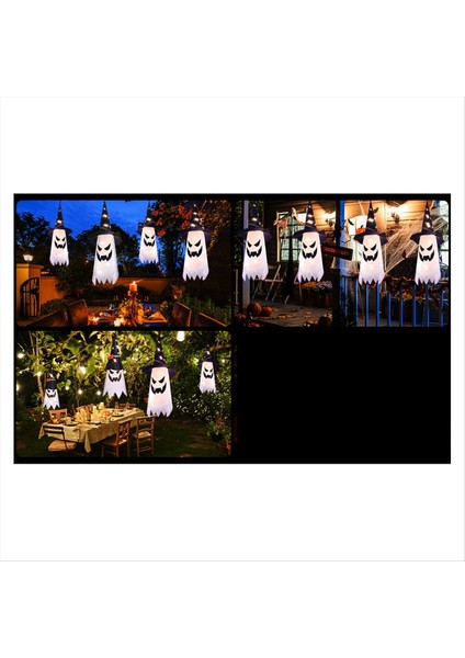 6pcs Cadılar Bayramı Dekorasyonları Açık Cadılar Bayramı Dekor Asılı Açık Ip Işıkları Parlayan Hayalet Cadı Şapka (Yurt Dışından) fiyatları