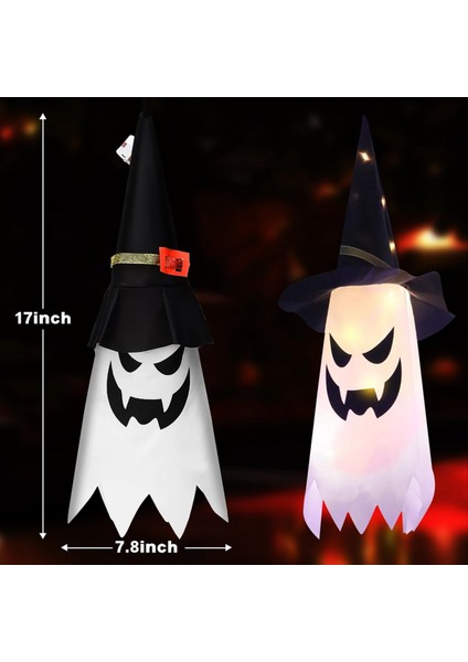 6pcs Cadılar Bayramı Dekorasyonları Açık Cadılar Bayramı Dekor Asılı Açık Ip Işıkları Parlayan Hayalet Cadı Şapka (Yurt Dışından) fırsatları