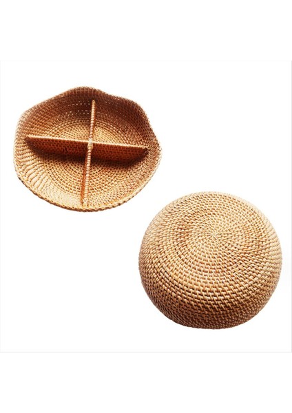 4 Bölmeli Bölünmüş Servis Yemekleri Rattan Kasesi Atıştırmalıklar Fındık Şeker Kraker Sebzeler Için Yuvarlak Dekoratif Meyve Tepsisi (Yurt Dışından) indirimleri