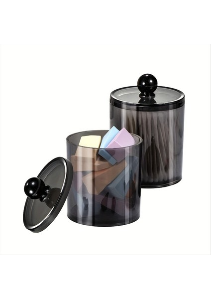 3 Paket Qtıp Dispenser Kavanozlar Banyo Kavanozu Siyah Plastik Tutucu Saklatma Kutusu Pamuk Topu Swab Pamuk (Yurt Dışından) modelleri