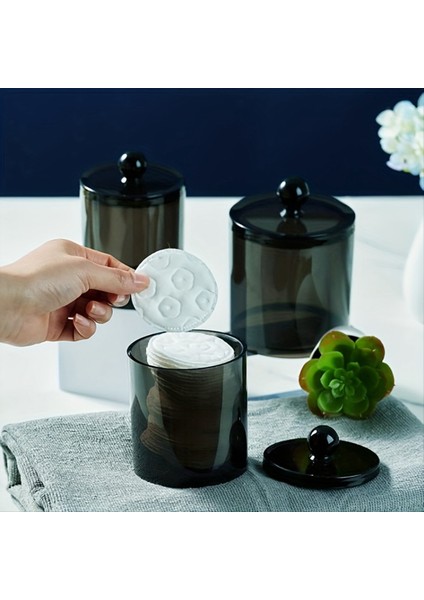 3 Paket Qtıp Dispenser Kavanozlar Banyo Kavanozu Siyah Plastik Tutucu Saklatma Kutusu Pamuk Topu Swab Pamuk (Yurt Dışından) indirimleri