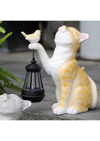 Güneş Dekor Hayvan Lambası Sevimli Güneş Küçük Kediler Lamba Reçine Mini Kediler Açık Fener Bahçe Bahçesi Balkon Süs Işıkları (Yurt Dışından) fırsatları