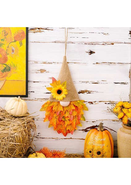 Şükran Günü Dekoratif Malzemeleri Hasat Sezon Ayçiçeği Kapısı Asma Sonbahar Akçaağaç Yaprak Çelenk Lamba Ipi (Yurt Dışından) fiyatları