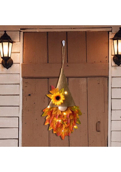 Şükran Günü Dekoratif Malzemeleri Hasat Sezon Ayçiçeği Kapısı Asma Sonbahar Akçaağaç Yaprak Çelenk Lamba Ipi (Yurt Dışından) modelleri