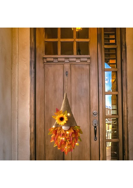 Şükran Günü Dekoratif Malzemeleri Hasat Sezon Ayçiçeği Kapısı Asma Sonbahar Akçaağaç Yaprak Çelenk Lamba Ipi (Yurt Dışından) indirimleri