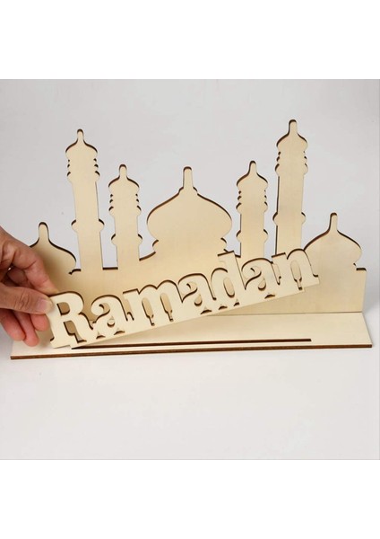 Ramazan Ahşap Süsler Eid Mübarek Masa Dekorasyonu Müslüman Ramazan Festivali Dekorasyonu D (Yurt Dışından) modelleri
