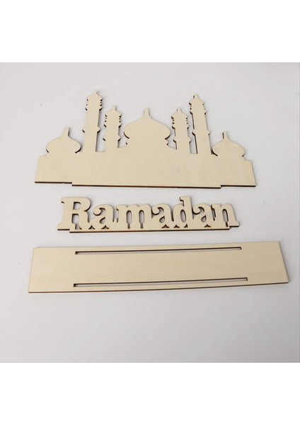 Ramazan Ahşap Süsler Eid Mübarek Masa Dekorasyonu Müslüman Ramazan Festivali Dekorasyonu D (Yurt Dışından) fırsatları