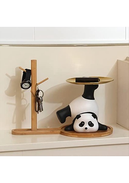 Panda Depolama Dekorasyon Giriş Tepsisi Biblo Yemeği Anahtar Yüzük Stand Ev Dekorasyonları Bilezikler Sundurma Süsleme Tepsisi (Yurt Dışından) fırsatları
