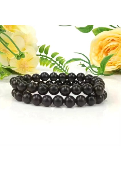 Yaklaşık 94PCS 8mm Doğal Taş Boncukları Siyah Acate Boncuklar Kristal Streç Kablosu ile Takı Yapımı Için Yuvarlak Gevşek Boncuklar (Yurt Dışından) fiyatları