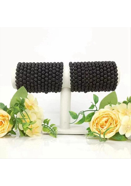 Yaklaşık 94PCS 8mm Doğal Taş Boncukları Siyah Acate Boncuklar Kristal Streç Kablosu ile Takı Yapımı Için Yuvarlak Gevşek Boncuklar (Yurt Dışından) indirimleri