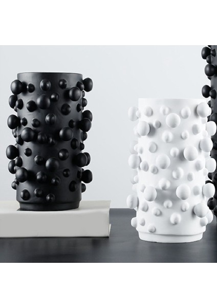 Modern Basit Reçine Vazo Beyaz Soyut Noktalar Yuvarlak Düzensiz Çarpmalar El Sanatları Süs Depolama Organizasyonu Ev Dekorasyon (Yurt Dışından) fırsatları