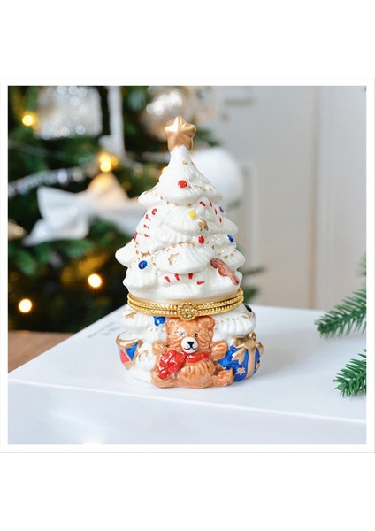 Yeşil Biblo Kutusu Süsleri Noel Tree Mücevher Kutusu Tutucu Organizatör Xmas Takımları Için Takı Tutucu Küpe (Yurt Dışından) fiyatları