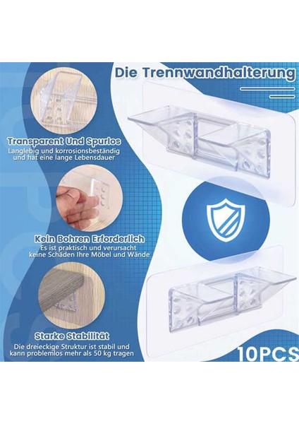 10 Adet Yapıştırıcı Raf Braketi Çift Sıra Kalınlaşmış ve Güçlendirilmiş Tasarım Rafı Raflar Için Raflar Için Denetim Mandalları (Yurt Dışından) modelleri