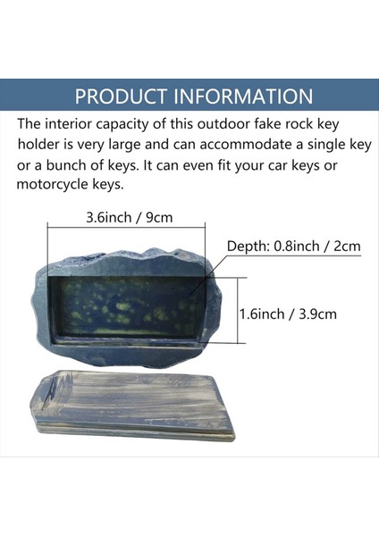 Dışarı Için Kaya Gizli Anahtar Kutusu - Açık Bahçe Veya Bahçe (Taş Stili) Için Güvenli Reçine Yedek Anahtar Hider (Yurt Dışından) modelleri