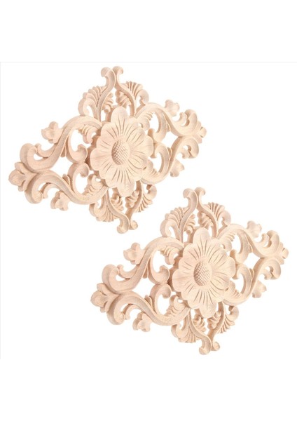 21*15CM Ahşap Oyulmuş Boyasız Onlay Aplike Mobilya Ev Dekoru 2 Adet (Yurt Dışından) modelleri