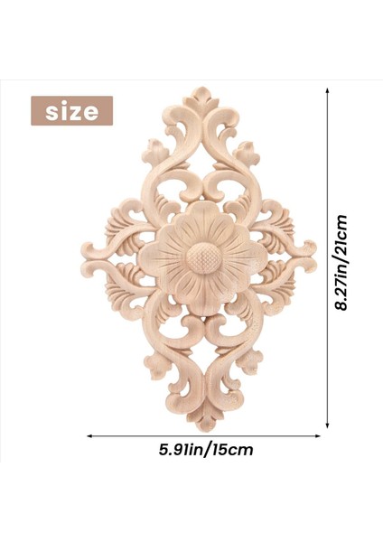 21*15CM Ahşap Oyulmuş Boyasız Onlay Aplike Mobilya Ev Dekoru 2 Adet (Yurt Dışından) fırsatları