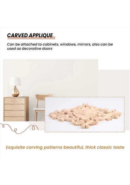 21*15CM Ahşap Oyulmuş Boyasız Onlay Aplike Mobilya Ev Dekoru 2 Adet (Yurt Dışından) indirimleri